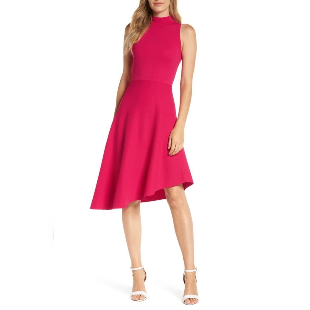 Eliza J Fit & Flare Asymmetrical Sweater Dress Size L